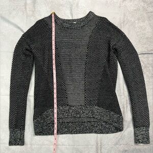 lululemon athletica Black and White Crew Neck Sweater-wool